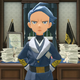 A Pokemon trainer stares intensely at the camera in Pokemon Legends Arceus.